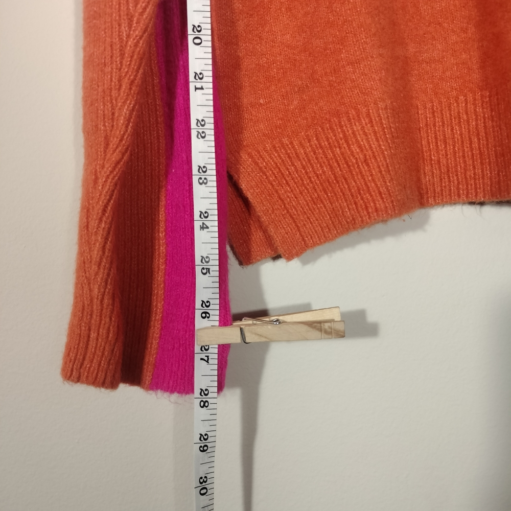 THML Vibrant Colorblock Mock-Neck Sweater in Orange & Pink - Picture 2 of 10